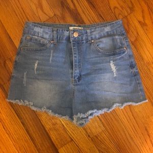 High rise jean shorts